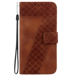 For Samsung Galaxy S24+ 5G Seven-shaped Embossed Leather Phone Case(Brown)