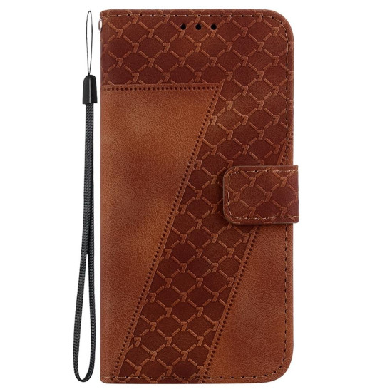 For Samsung Galaxy S24+ 5G Seven-shaped Embossed Leather Phone Case(Brown)