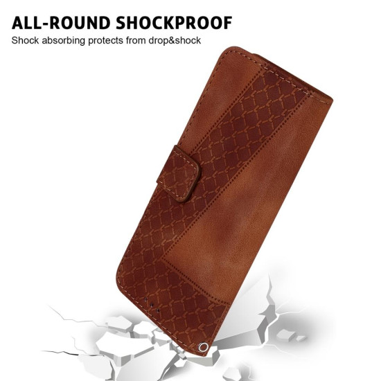 For Samsung Galaxy S24+ 5G Seven-shaped Embossed Leather Phone Case(Brown)