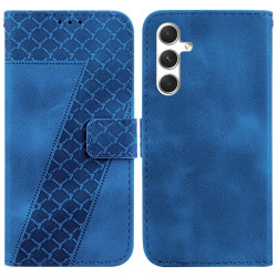 For Samsung Galaxy S24+ 5G Seven-shaped Embossed Leather Phone Case(Blue)