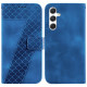 For Samsung Galaxy S24+ 5G Seven-shaped Embossed Leather Phone Case(Blue)