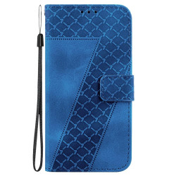 For Samsung Galaxy S24+ 5G Seven-shaped Embossed Leather Phone Case(Blue)