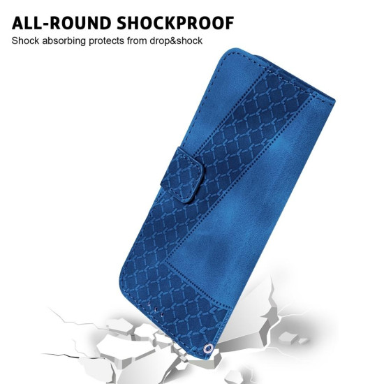 For Samsung Galaxy S24+ 5G Seven-shaped Embossed Leather Phone Case(Blue)