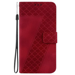 For Samsung Galaxy S24+ 5G Seven-shaped Embossed Leather Phone Case(Red)