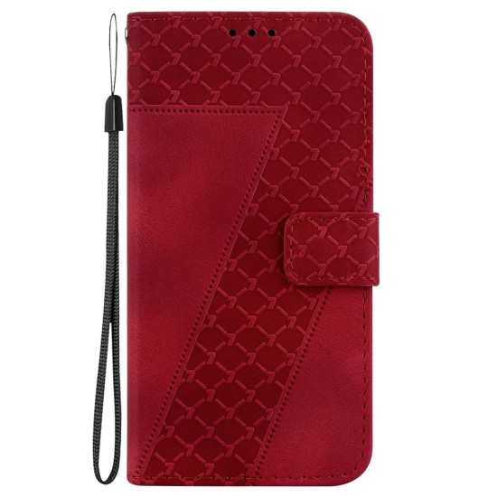 For Samsung Galaxy S24+ 5G Seven-shaped Embossed Leather Phone Case(Red)