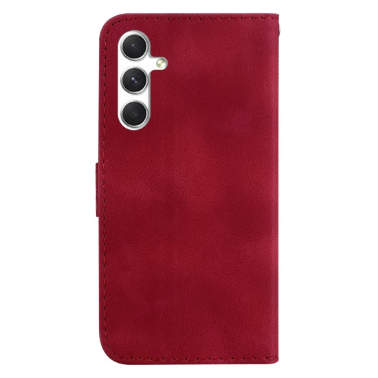 For Samsung Galaxy S24+ 5G Seven-shaped Embossed Leather Phone Case(Red)