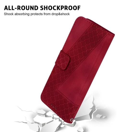 For Samsung Galaxy S24+ 5G Seven-shaped Embossed Leather Phone Case(Red)