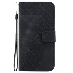 For Samsung Galaxy S24+ 5G Seven-shaped Embossed Leather Phone Case(Black)