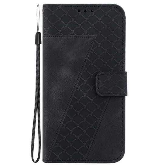 For Samsung Galaxy S24+ 5G Seven-shaped Embossed Leather Phone Case(Black)