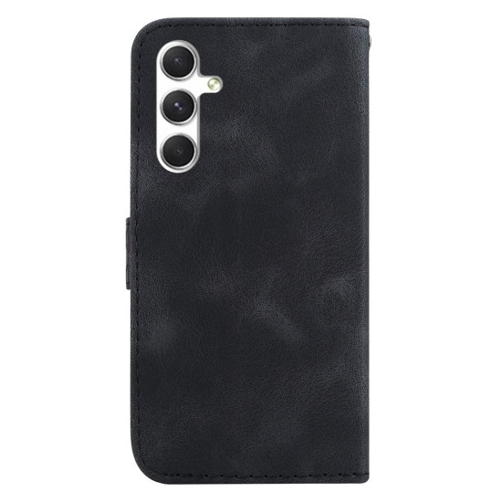 For Samsung Galaxy S24+ 5G Seven-shaped Embossed Leather Phone Case(Black)
