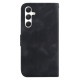 For Samsung Galaxy S24+ 5G Seven-shaped Embossed Leather Phone Case(Black)