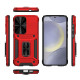 For Samsung Galaxy S24+ 5G Camshield Robot TPU Hybrid PC Phone Case(Red)