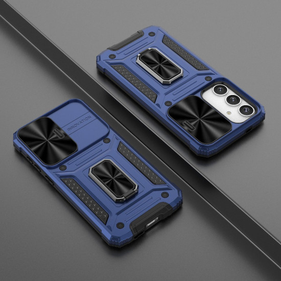 For Samsung Galaxy S24+ 5G Camshield Robot TPU Hybrid PC Phone Case(Blue)