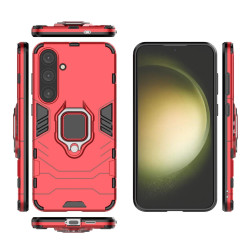 For Samsung Galaxy S24+ 5G PC + TPU Shockproof Protective Phone Case with Magnetic Ring Holder(Red)