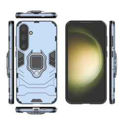 For Samsung Galaxy S24+ 5G PC + TPU Shockproof Protective Phone Case with Magnetic Ring Holder(Navy Blue)