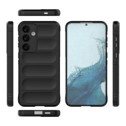 For Samsung Galaxy S24+ 5G Magic Shield TPU + Flannel Phone Case(Black)