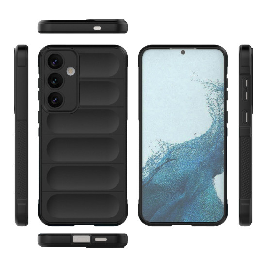 For Samsung Galaxy S24+ 5G Magic Shield TPU + Flannel Phone Case(Black)