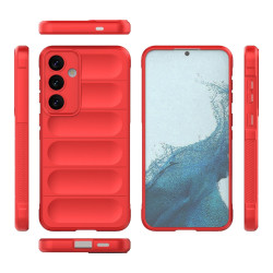For Samsung Galaxy S24+ 5G Magic Shield TPU + Flannel Phone Case(Red)