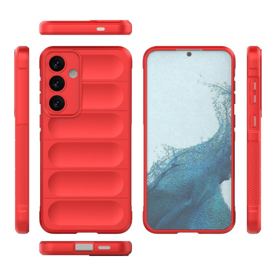 For Samsung Galaxy S24+ 5G Magic Shield TPU + Flannel Phone Case(Red)