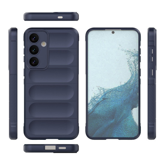 For Samsung Galaxy S24+ 5G Magic Shield TPU + Flannel Phone Case(Dark Blue)