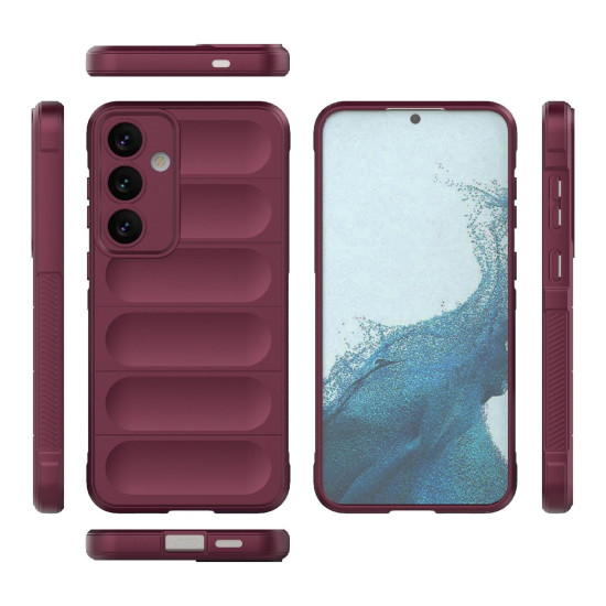 For Samsung Galaxy S24+ 5G Magic Shield TPU + Flannel Phone Case(Wine Red)