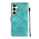 For Samsung Galaxy S24+ 5G Skin-feel Embossed Leather Phone Case(Green)