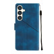 For Samsung Galaxy S24+ 5G Skin-feel Embossed Leather Phone Case(Blue)