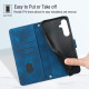 For Samsung Galaxy S24+ 5G Skin-feel Embossed Leather Phone Case(Blue)