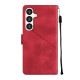 For Samsung Galaxy S24+ 5G Skin-feel Embossed Leather Phone Case(Red)