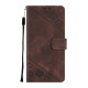 For Samsung Galaxy S24+ 5G Skin-feel Embossed Leather Phone Case(Brown)