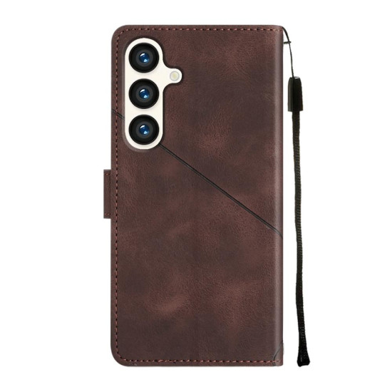 For Samsung Galaxy S24+ 5G Skin-feel Embossed Leather Phone Case(Brown)