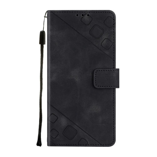 For Samsung Galaxy S24+ 5G Skin-feel Embossed Leather Phone Case(Black)
