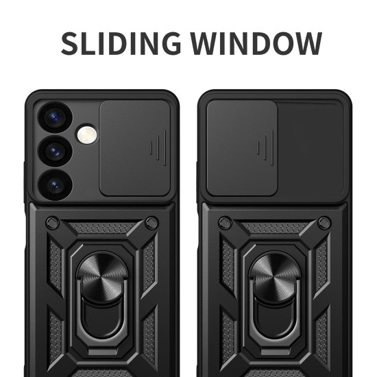 For Samsung Galaxy S24+ 5G Sliding Camera Cover Design TPU+PC Phone Case(Green)