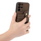 For Samsung Galaxy S23 5G ABEEL Litchi Texture Card Bag PU Phone Case(Khaki)