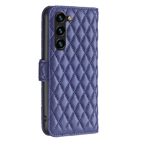 For Samsung Galaxy S24+ 5G Diamond Lattice Wallet Flip Leather Phone Case(Blue)