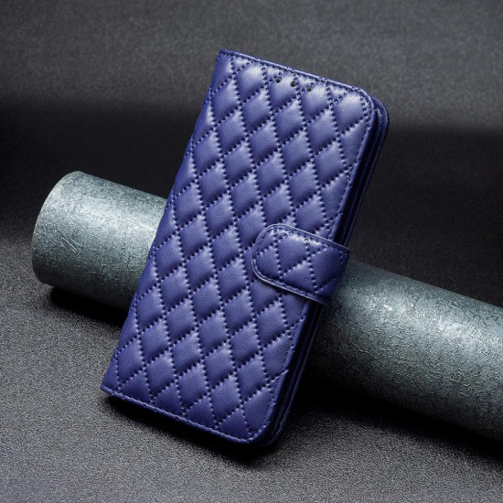 For Samsung Galaxy S24+ 5G Diamond Lattice Wallet Flip Leather Phone Case(Blue)
