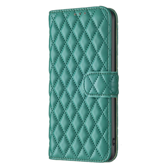 For Samsung Galaxy S24+ 5G Diamond Lattice Wallet Flip Leather Phone Case(Green)