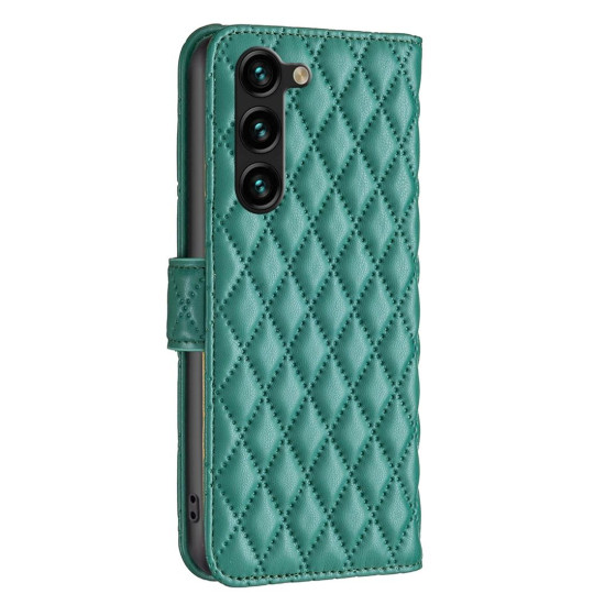 For Samsung Galaxy S24+ 5G Diamond Lattice Wallet Flip Leather Phone Case(Green)