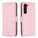 For Samsung Galaxy S24+ 5G Diamond Lattice Wallet Flip Leather Phone Case(Pink)
