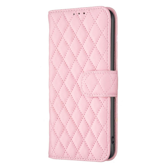 For Samsung Galaxy S24+ 5G Diamond Lattice Wallet Flip Leather Phone Case(Pink)