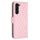 For Samsung Galaxy S24+ 5G Diamond Lattice Wallet Flip Leather Phone Case(Pink)