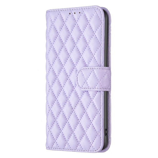 For Samsung Galaxy S24+ 5G Diamond Lattice Wallet Flip Leather Phone Case(Purple)