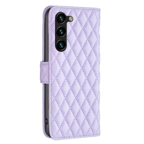 For Samsung Galaxy S24+ 5G Diamond Lattice Wallet Flip Leather Phone Case(Purple)