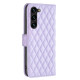 For Samsung Galaxy S24+ 5G Diamond Lattice Wallet Flip Leather Phone Case(Purple)