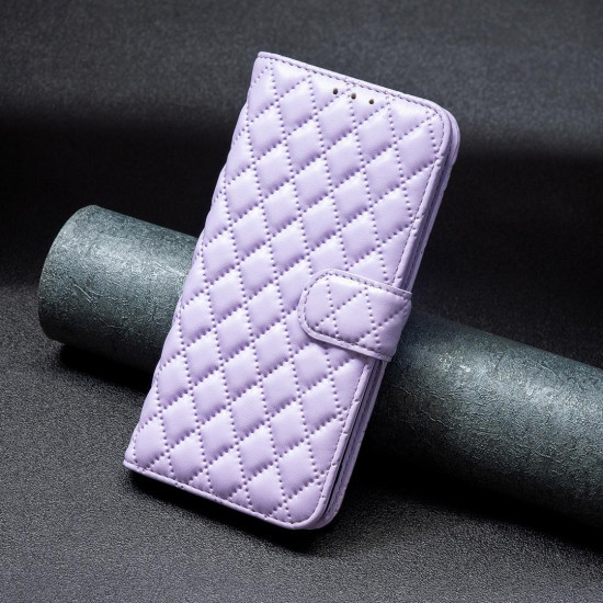 For Samsung Galaxy S24+ 5G Diamond Lattice Wallet Flip Leather Phone Case(Purple)