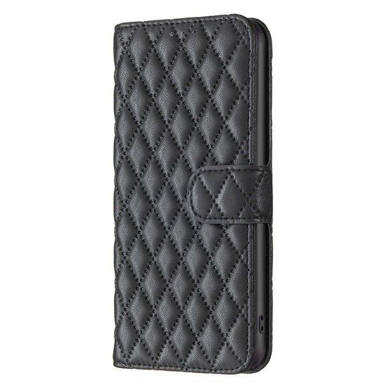 For Samsung Galaxy S24+ 5G Diamond Lattice Wallet Flip Leather Phone Case(Black)
