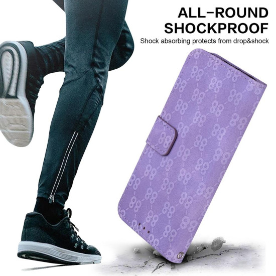 For Samsung Galaxy S24+ 5G Double 8-shaped Embossed Leather Phone Case(Purple)