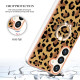 For Samsung Galaxy S24+ 5G Electroplating Dual-side IMD Phone Case with Ring Holder(Leopard Print)