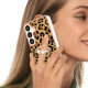 For Samsung Galaxy S24+ 5G Electroplating Dual-side IMD Phone Case with Ring Holder(Leopard Print)