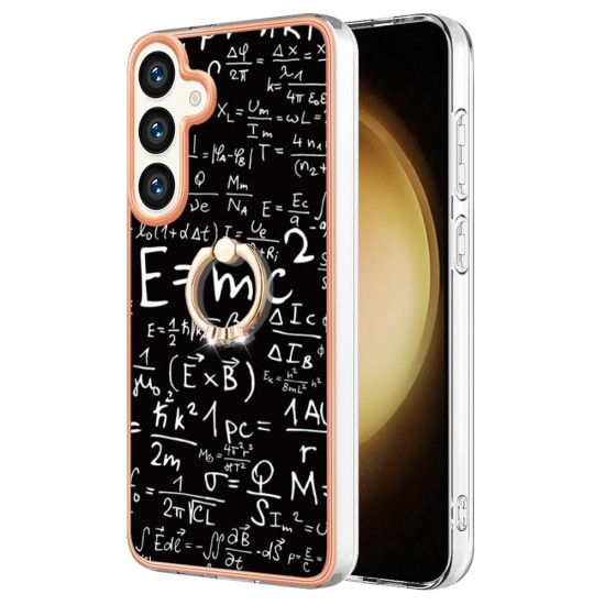For Samsung Galaxy S24+ 5G Electroplating Dual-side IMD Phone Case with Ring Holder(Equation)